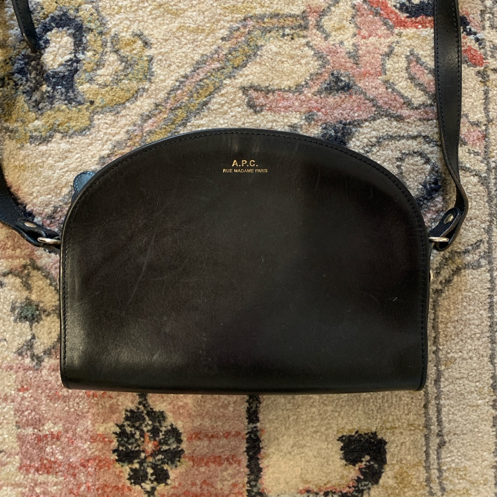 Apc Paris Navy Leather Zip Purse